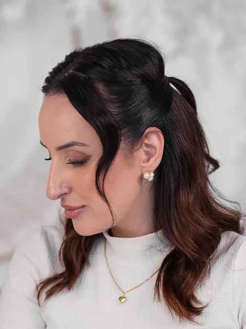 Semi preso, penteado do curso de Autopenteado