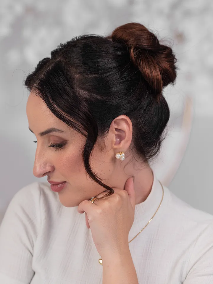 Coque despojado 1, penteado do curso de Autopenteado da Amanda Giaretton