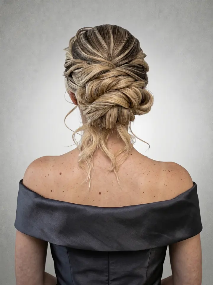 Coque com torção, penteado do curso de penteados profissionais da Amanda Giaretton