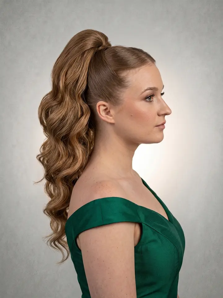 Rabo de cavalo alto, penteado do curso de penteados profissionais da Amanda Giaretton