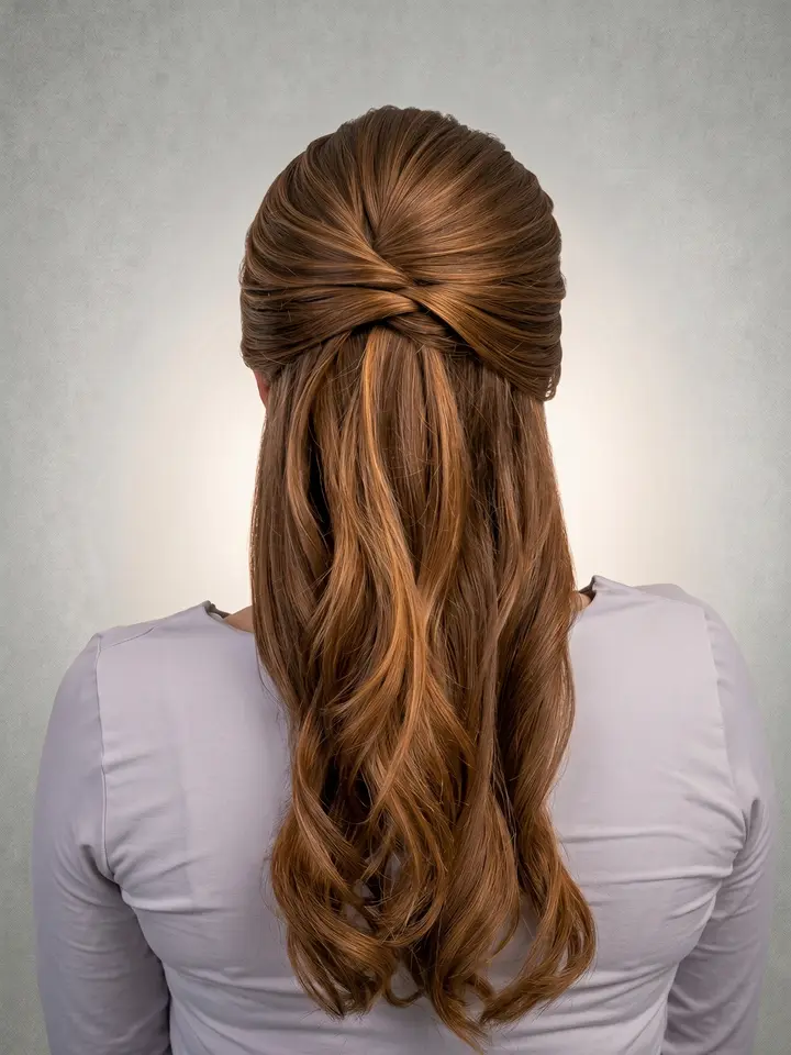 Semi preso clean, penteado do curso de penteados profissionais da Amanda Giaretton