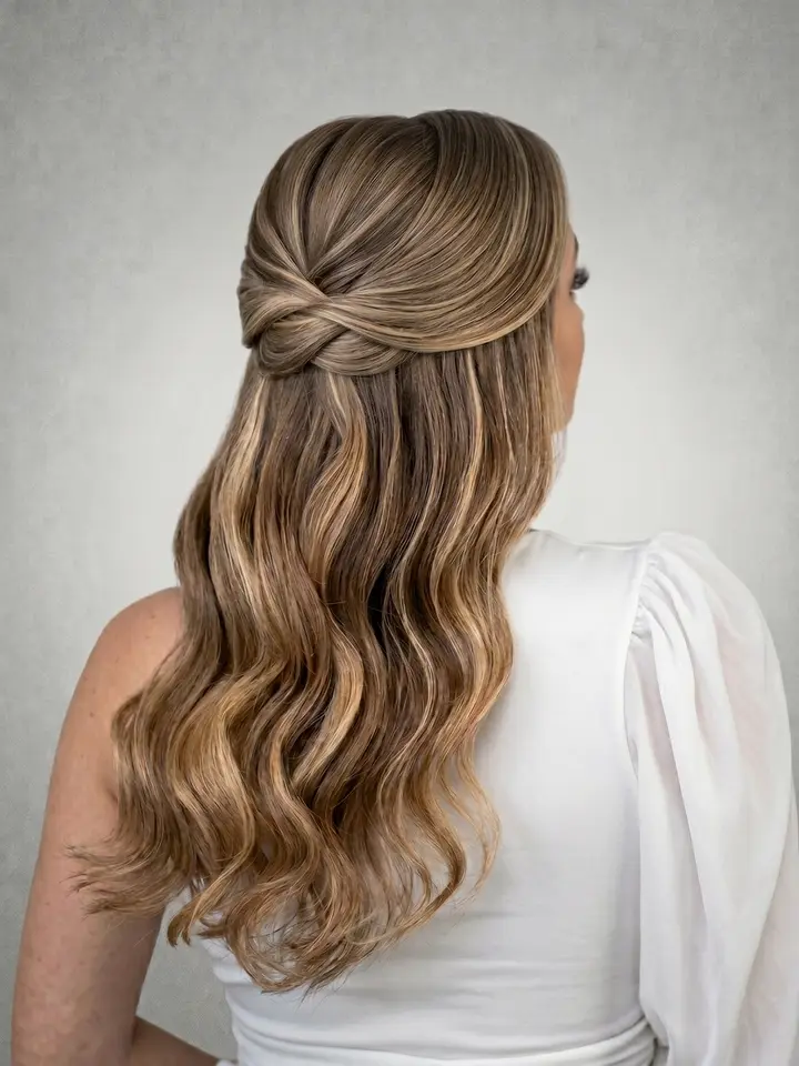 Semi preso dividido, penteado do curso de penteados profissionais da Amanda Giaretton